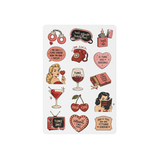 Retro Pin-up Smutty Romance Temporary Tattoo Sheet — Vintage Glamour, Cocktail & Sassy Sayings