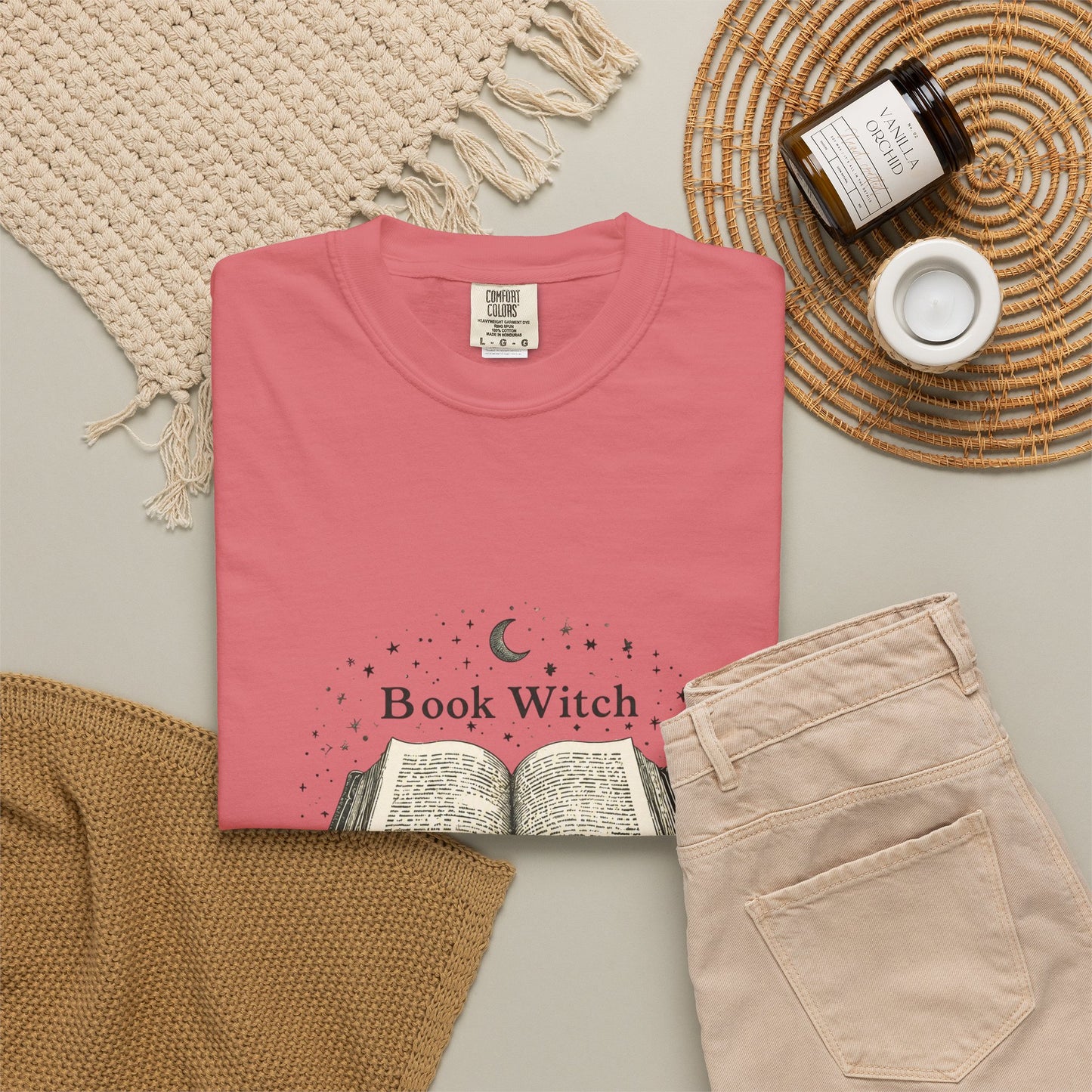 "Book Witch" T-Shirt — Vintage Open Spellbook Design for Readers & Witches