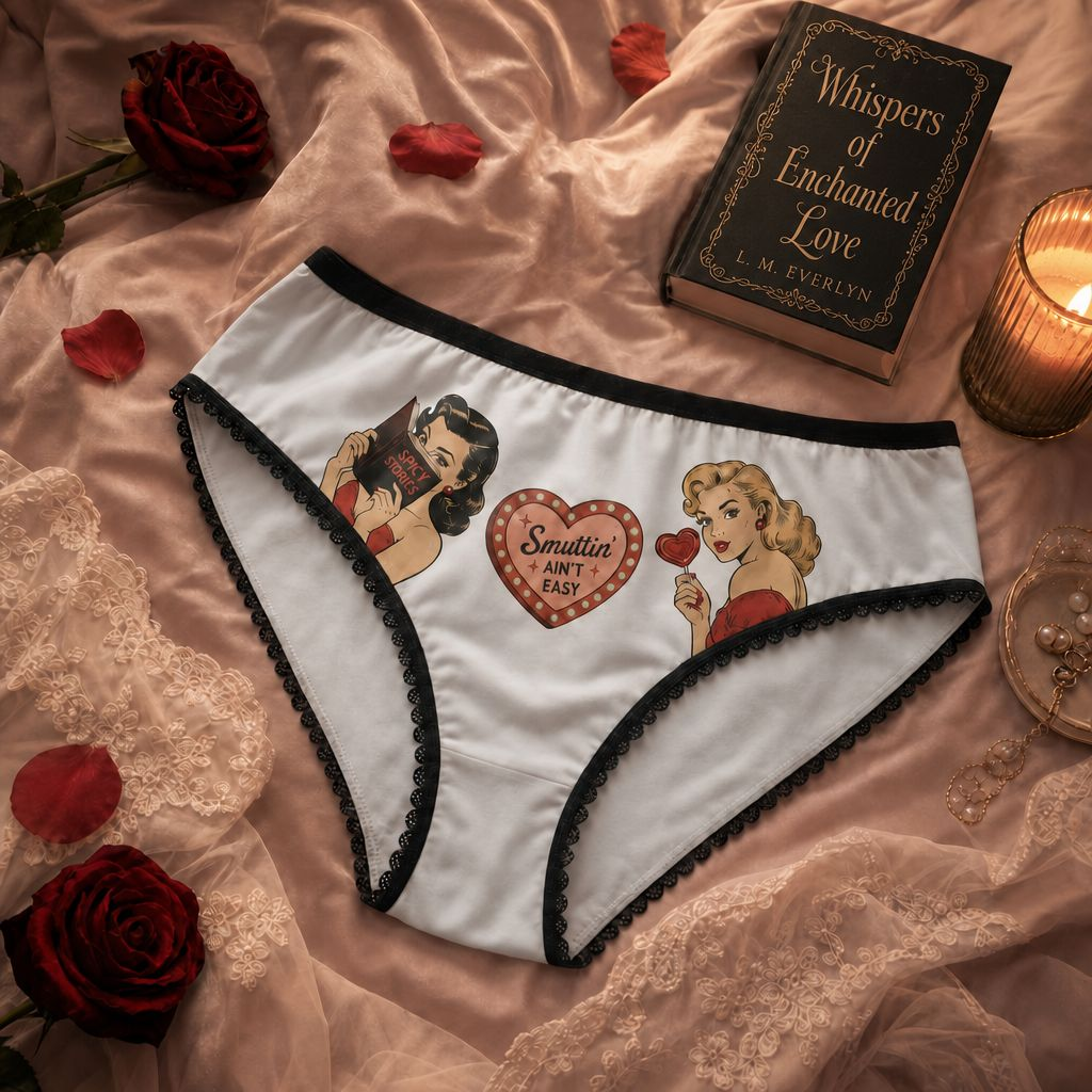 Smut Readers Pin-up Heart "Smuttin' Ain't Easy" Women's Briefs