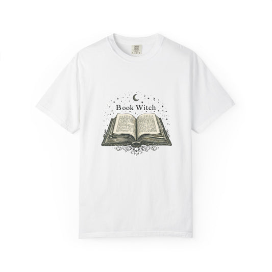 "Book Witch" T-Shirt — Vintage Open Spellbook Design for Readers & Witches