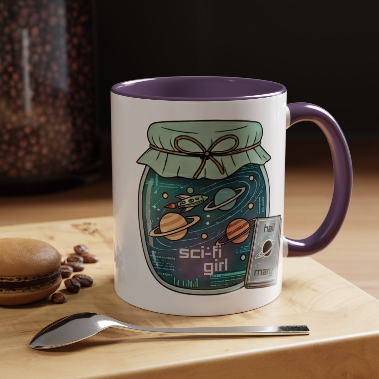 "Sci‑Fi Girl" JamJar Mug — Space Planets Accent Coffee Cup (11/15oz)