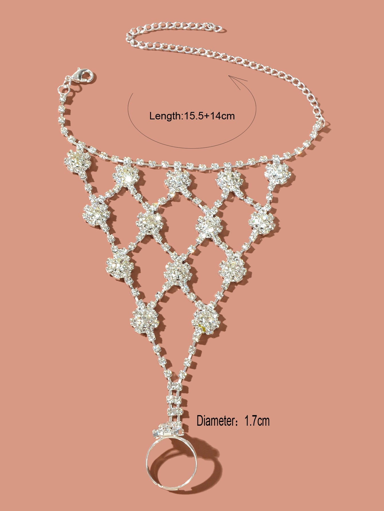 Chaîne de cheville fleur en strass de plage