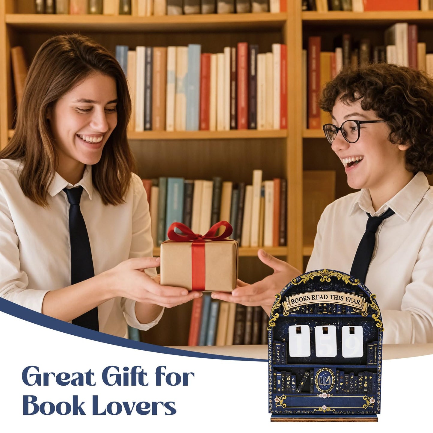 Wooden Reading Tracker - Bookshelf Decor
