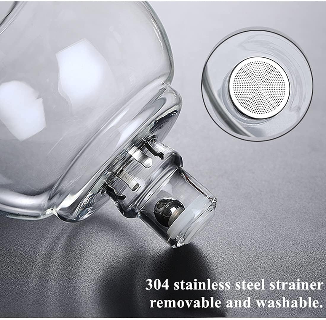 RORA Lazy Kungfu Magnetic Glass Teapot Set with Rotating Lid, Semi-Automatic (6 Tea Cups)