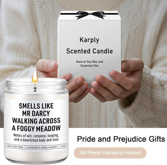 Mr Darcy Reading Candle, Pride and Prejudice Gifts, Bookish Merch & Decor, Jane Austen Gifts, Funny Christmas, Stocking Stuffers, Literary Presents for Classic Literature Book Lovers, Readers