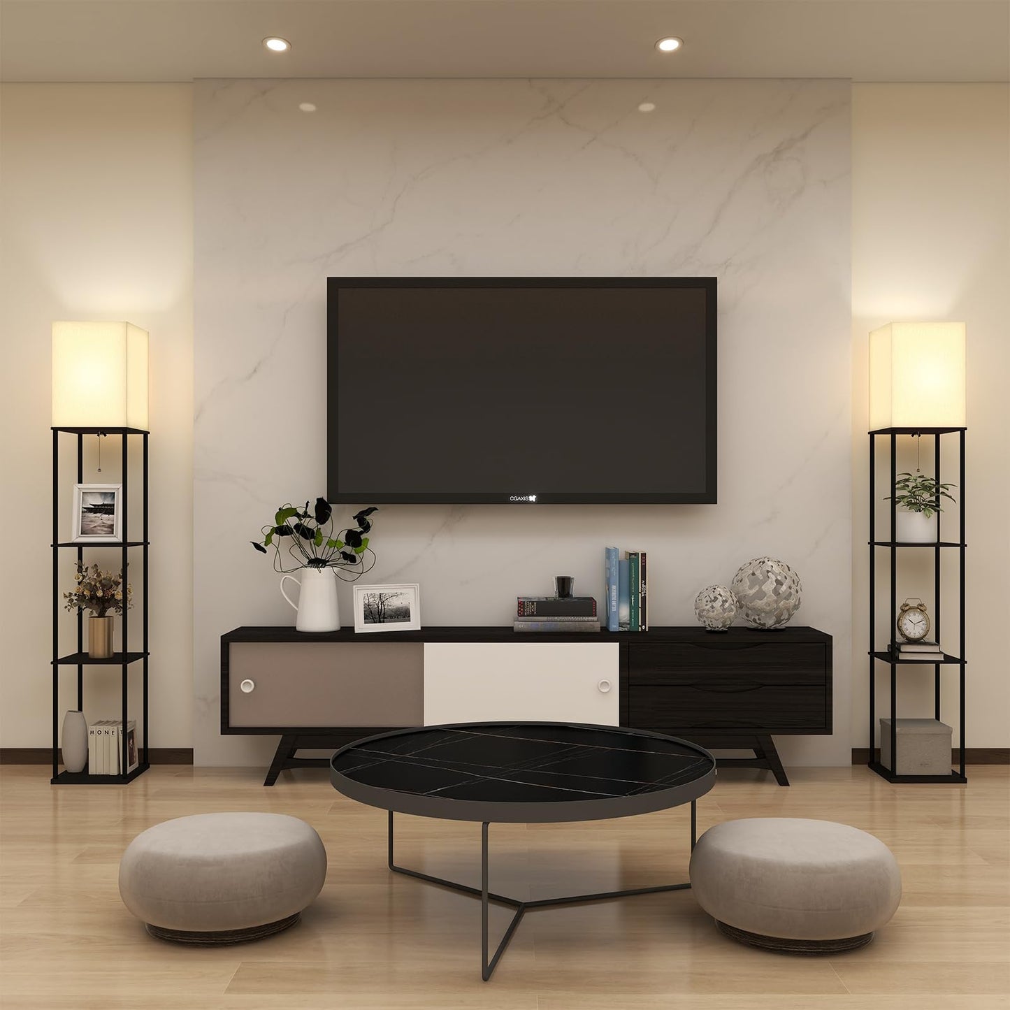 App-Controlled Smart Lightbulb Bookshelf Floor Lamp