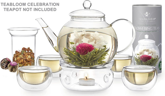 12 Unique Blooming Tea Flowers - Hand-Tied Green Tea Leaves & Edible Flowers