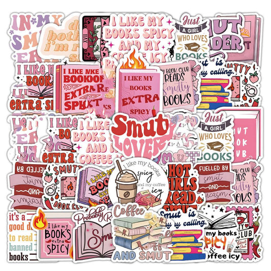50-Piece Spicy Romance Bookish Sticker Set