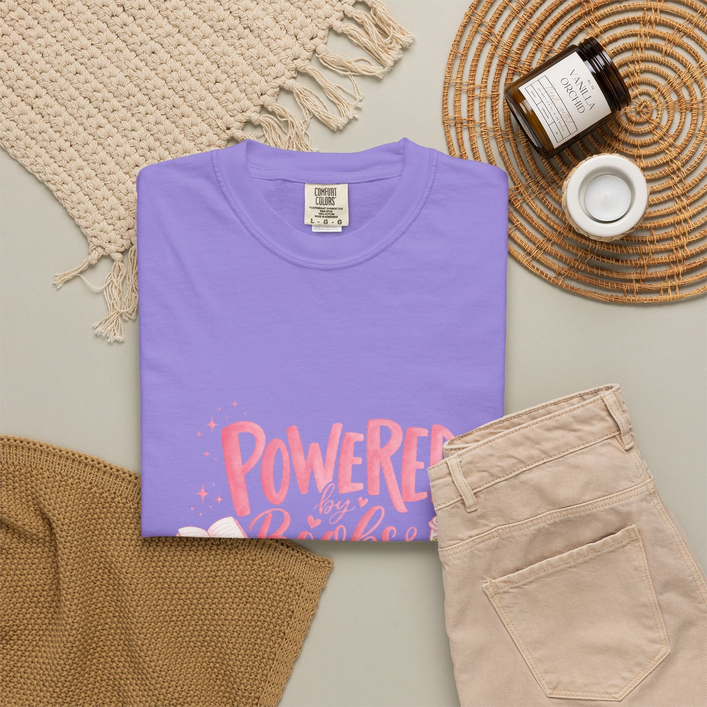 "Powered by Books & Matcha" T-Shirt