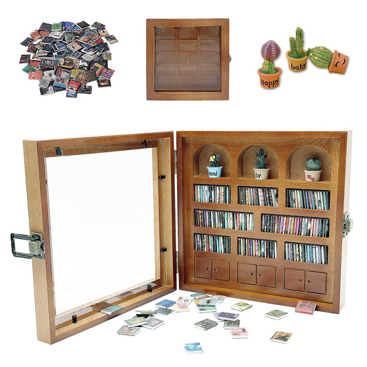 Anxiety Bookshelf - Shake Away Your Anxiety, Mini Books Display for Stress Relief, Perfect Decorative Mini Library, Ideal for Home Decor, Office Décor - Best Gift for Book Lovers (Blue)