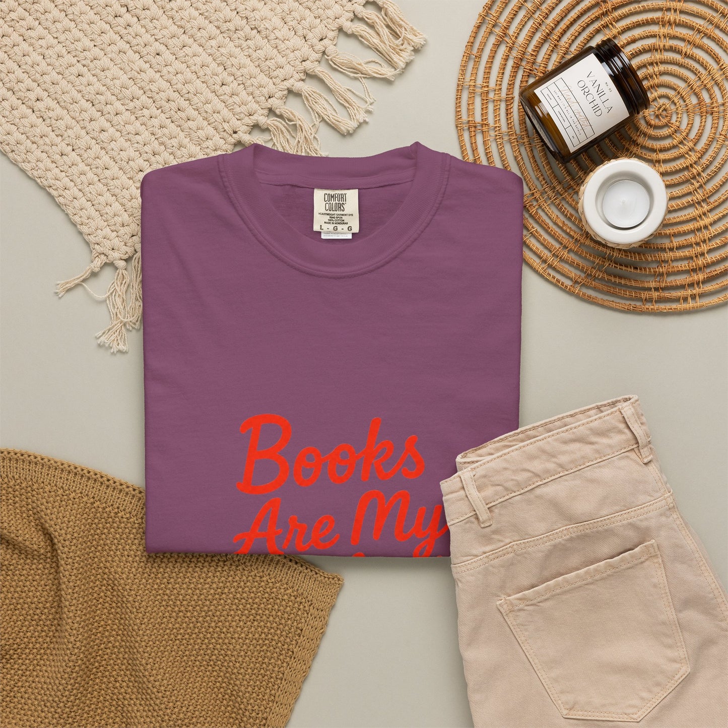Books Are My Hyperfixation T-Shirt — Cute Red Script Reading Tee for Book Lovers