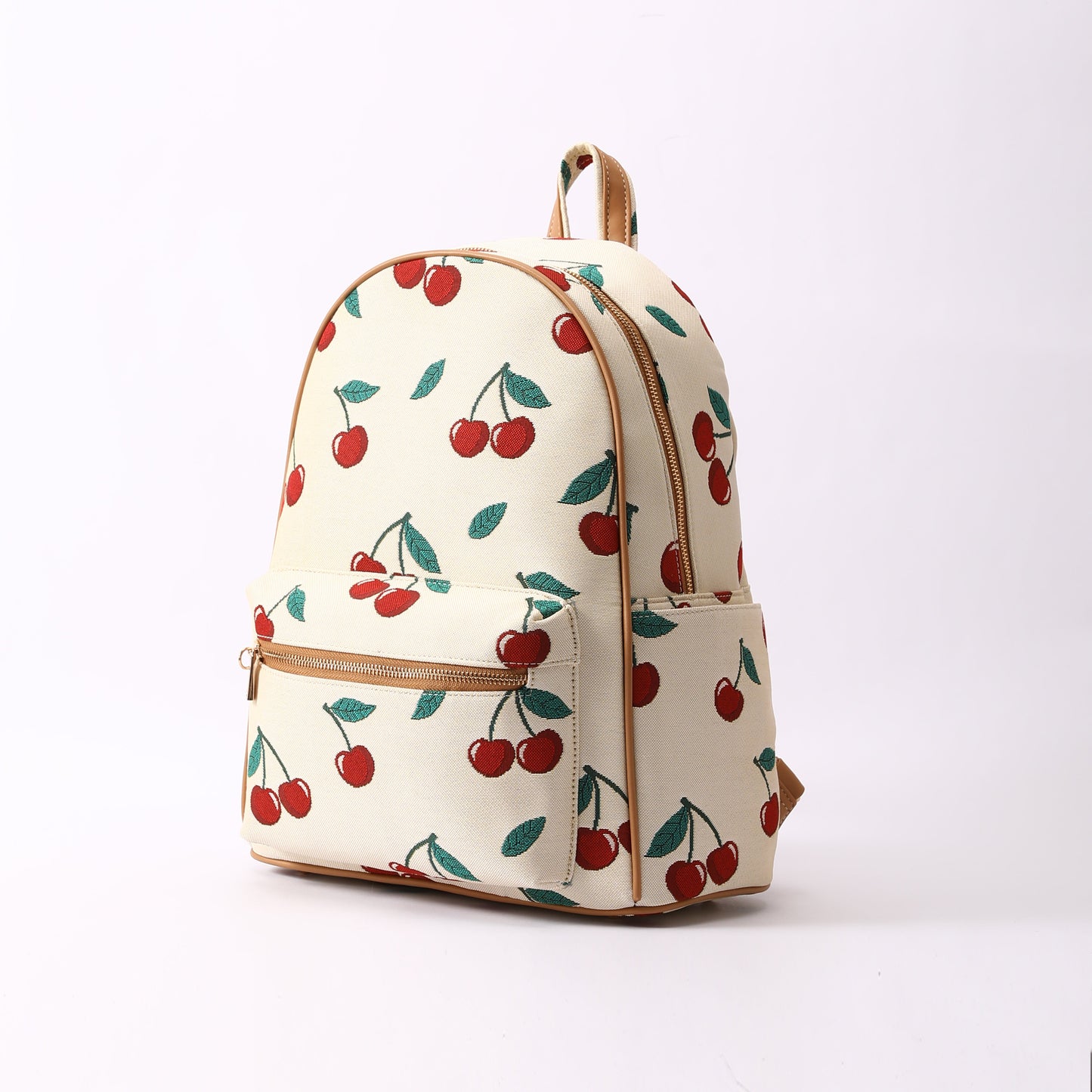 Signare Londres - Grand Sac à Dos Cerises sur Fond Crème