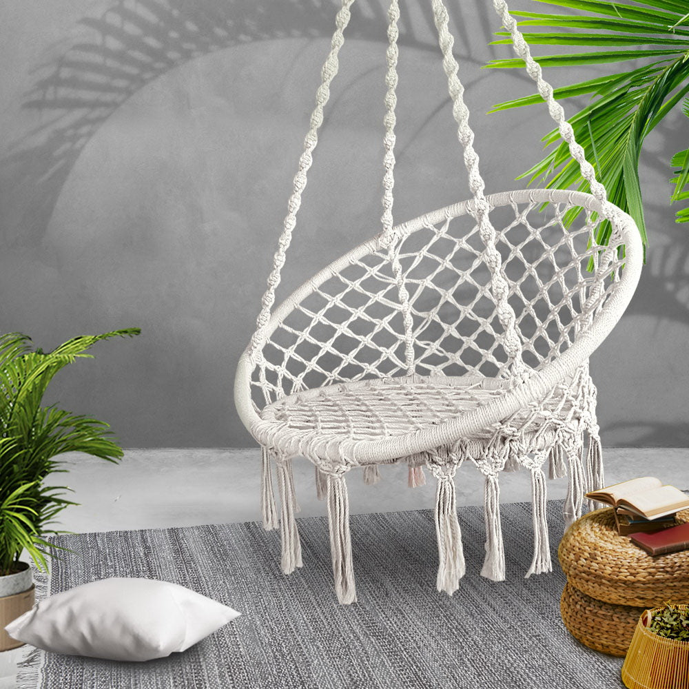 NNEDSZ Chaise balançoire hamac Lit Corde de relaxation Portable Extérieur Intérieur 124CM