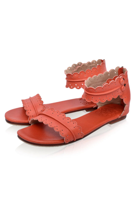 Midsummer Scalloped Leather Sandals