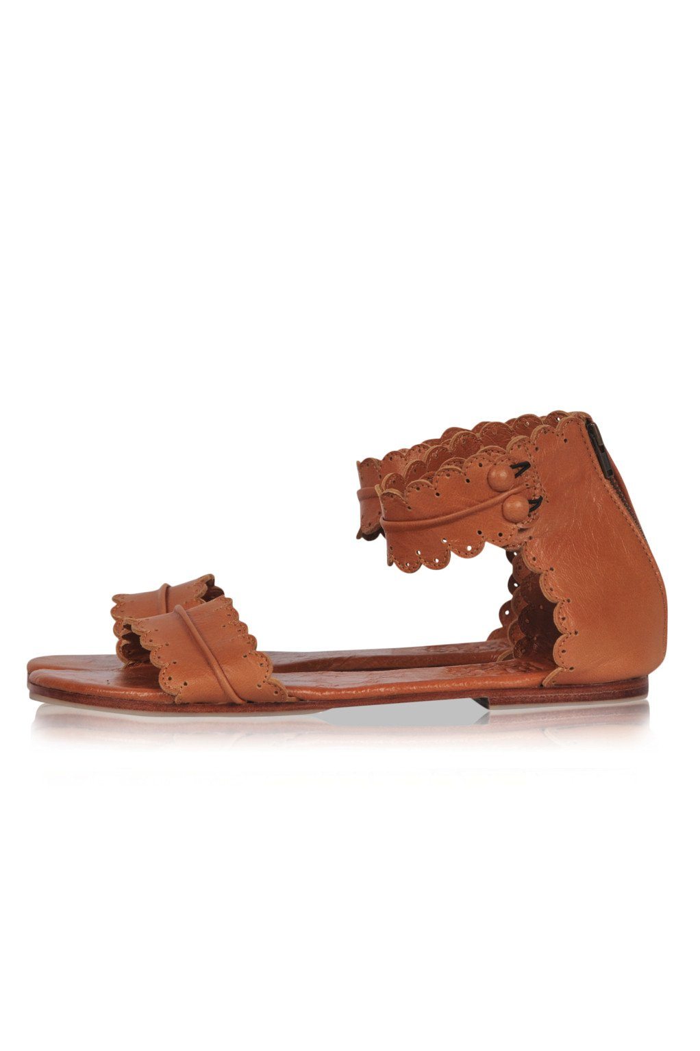 Sandales en cuir festonné Midsummer