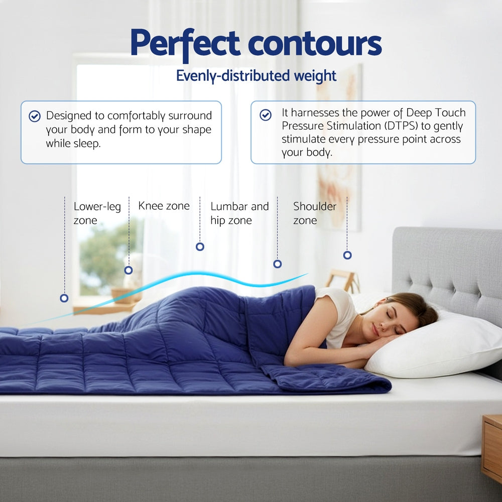 Couverture lestée Giselle Bedding 9KG Enfants Adultes Lourde Gravité Détente Calme Bleu