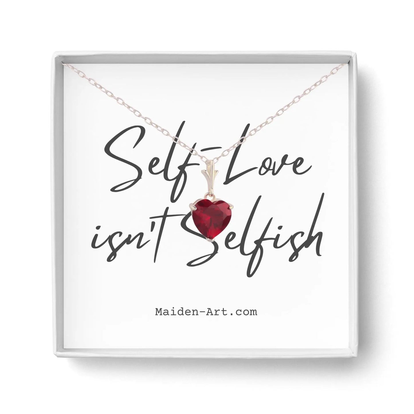 Collier en argent sterling 925 avec pendentif cœur rouge