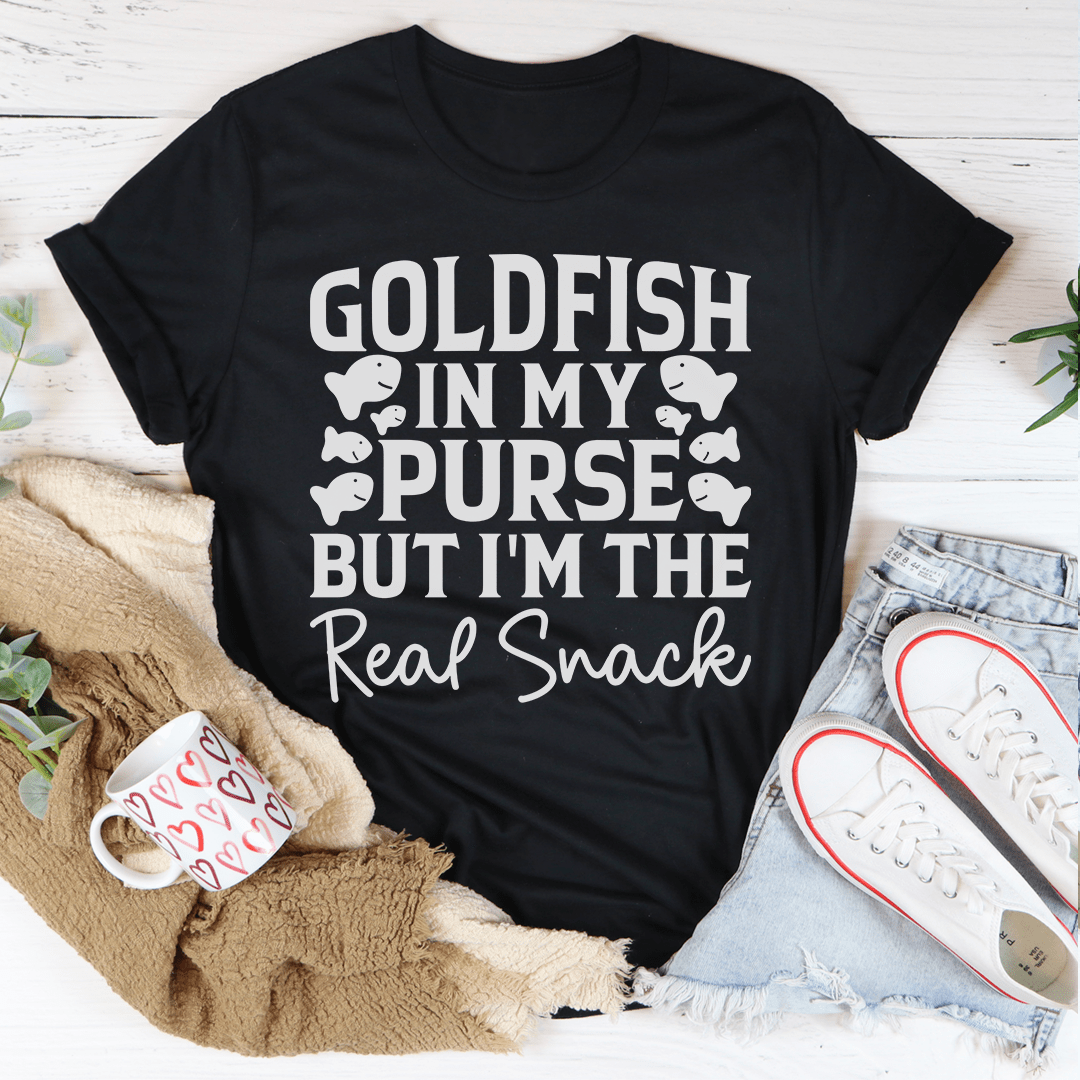 T-shirt Poisson rouge dans mon sac à main mais c'est moi le vrai régal