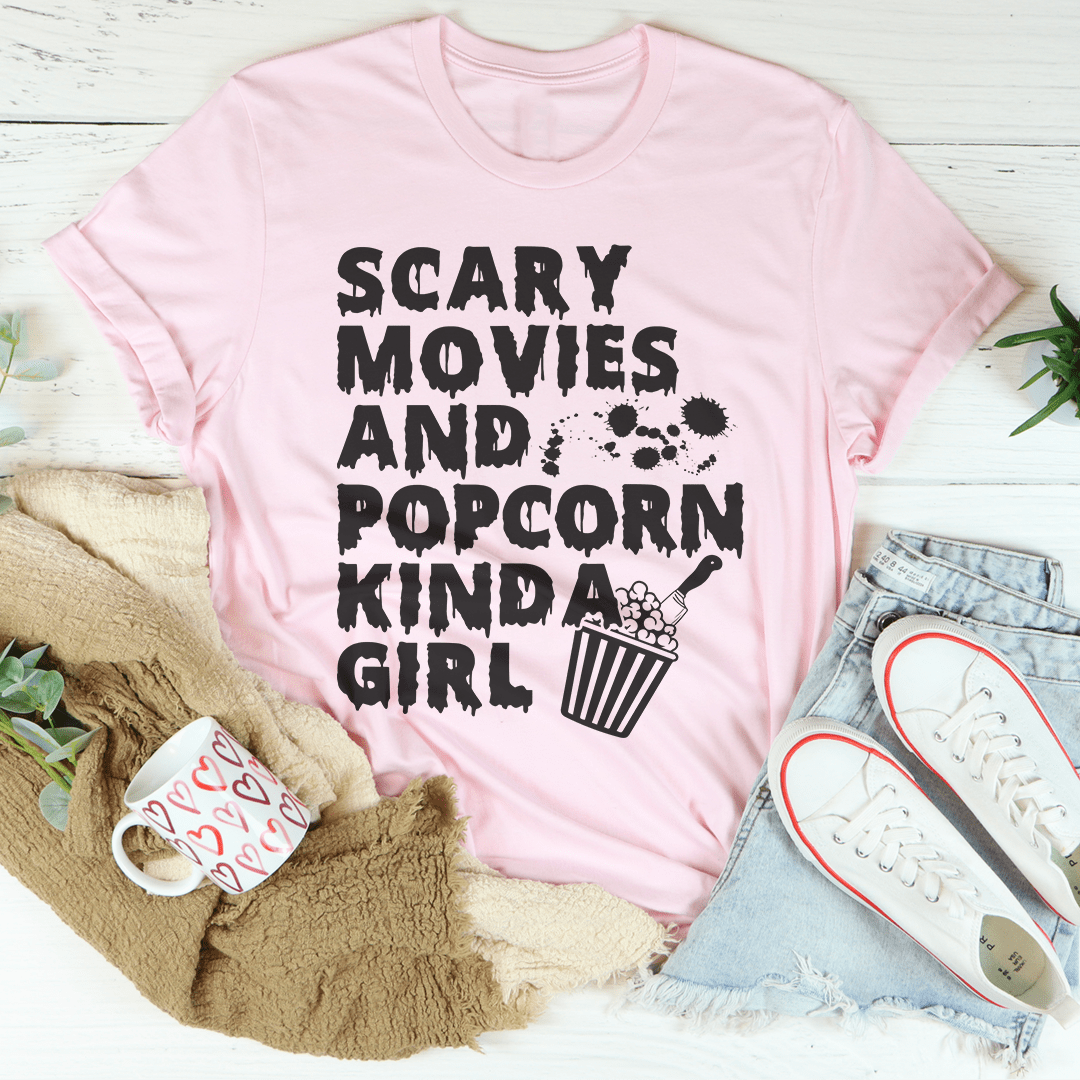 T-shirt "Fille des films d'horreur et du pop-corn"