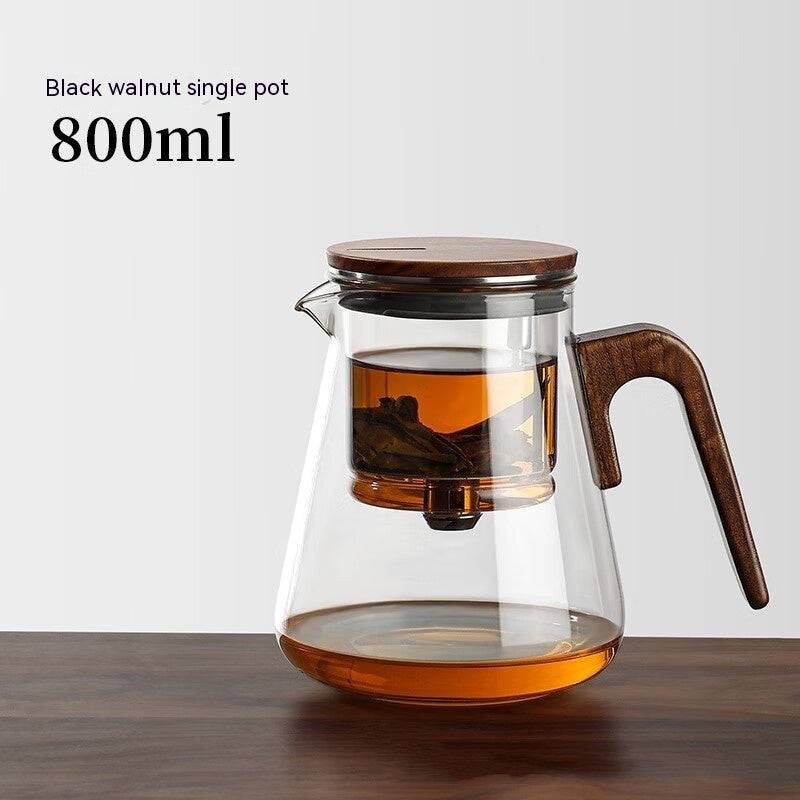 Théière en verre avec filtre à pression pour infusions élégantes