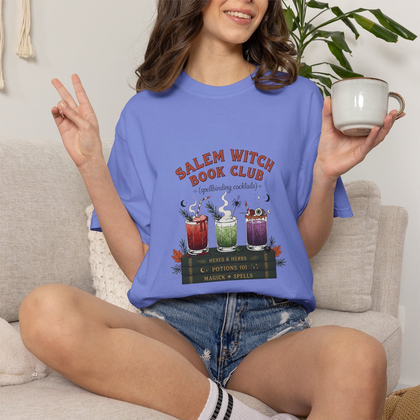 "Salem Witch Book Club" T-Shirt — Whimsical Witchy Reading Tee