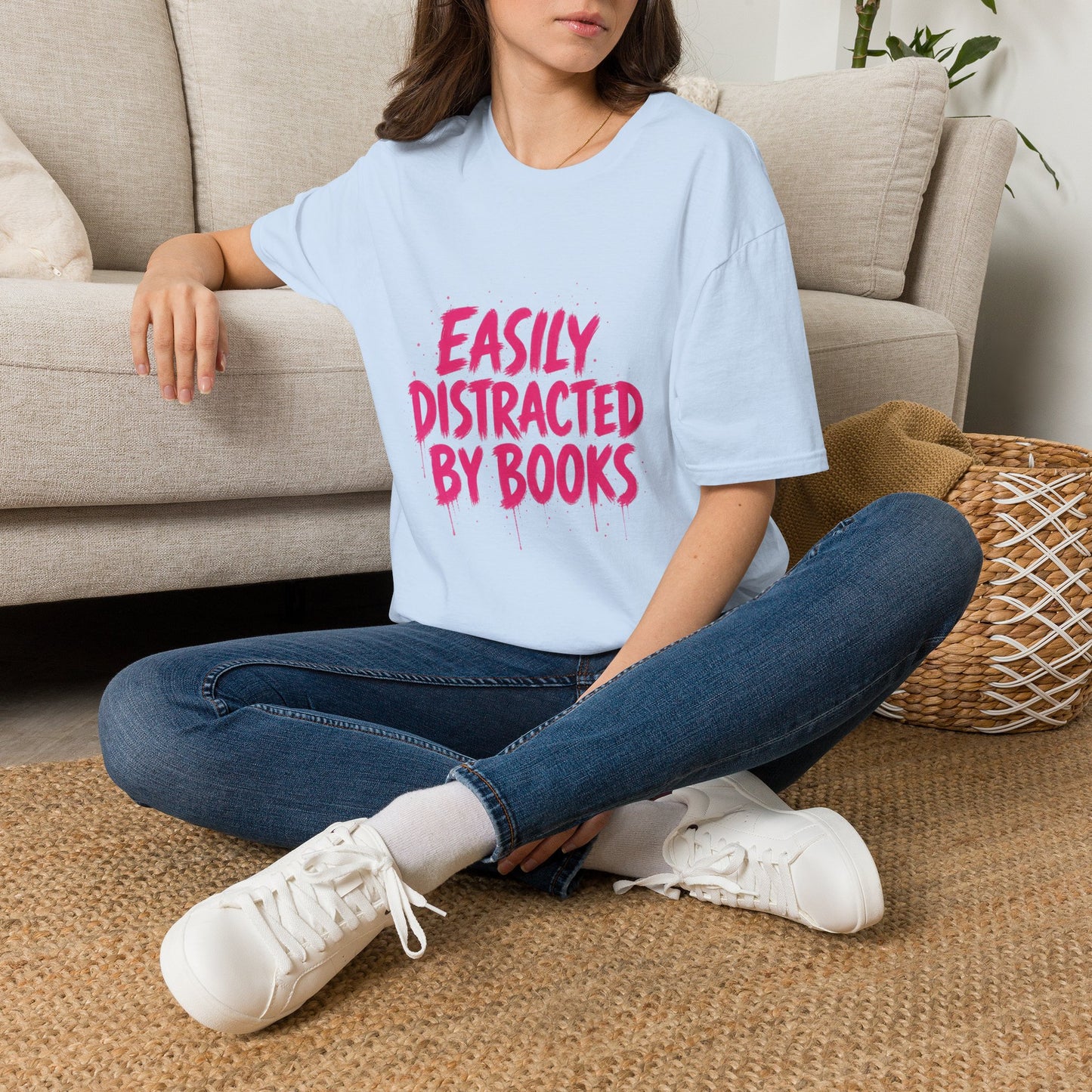 Lightweight Fabric - "Easily Distracted by Books" T‑Shirt