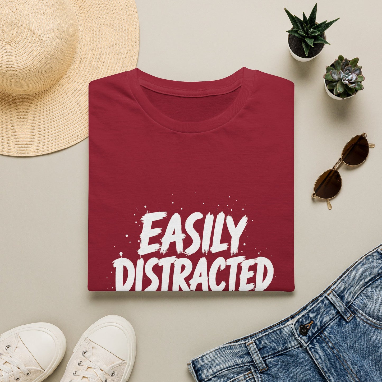 Lightweight Fabric - "Easily Distracted by Books" T‑Shirt