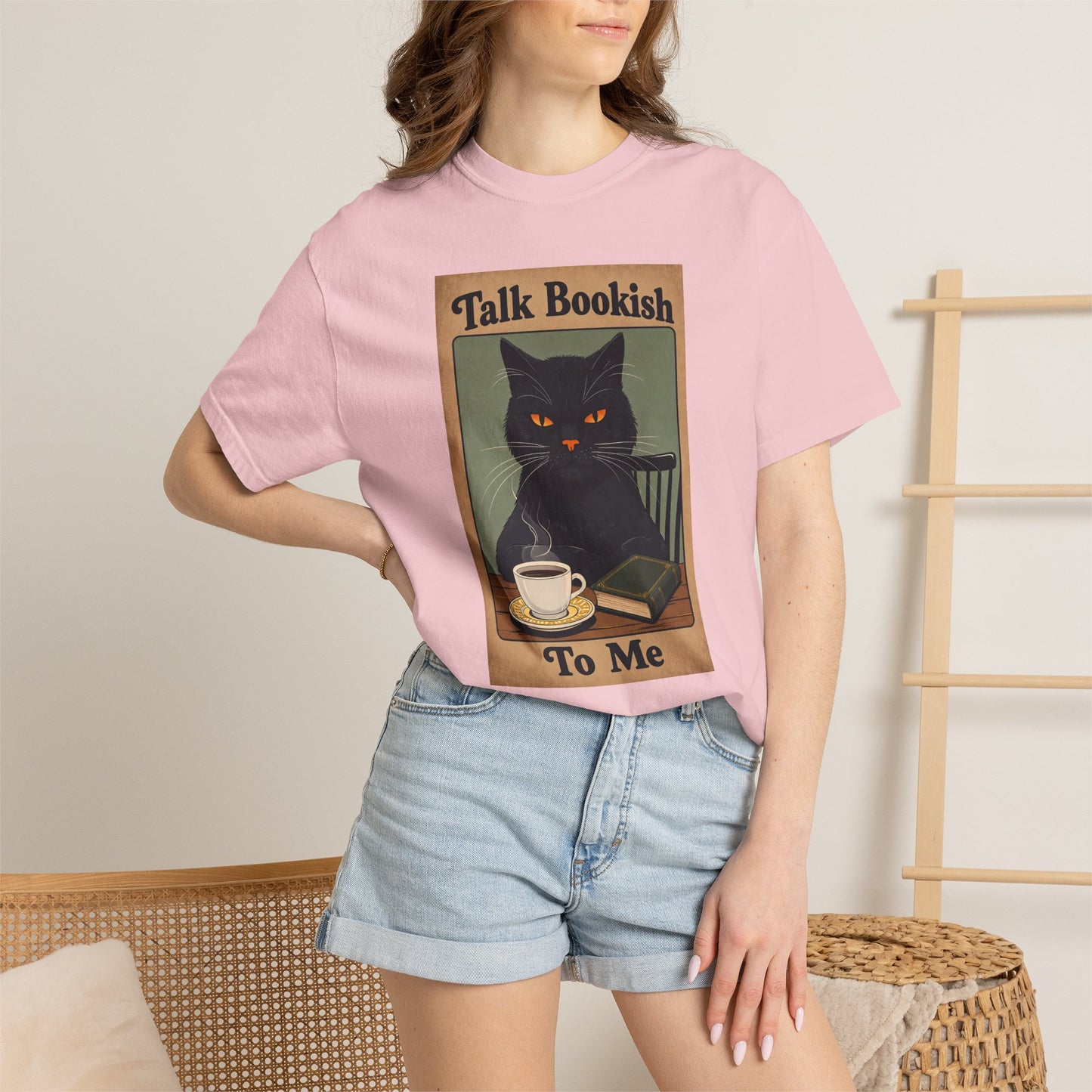 "Talk Bookish To Me" Cat T-Shirt