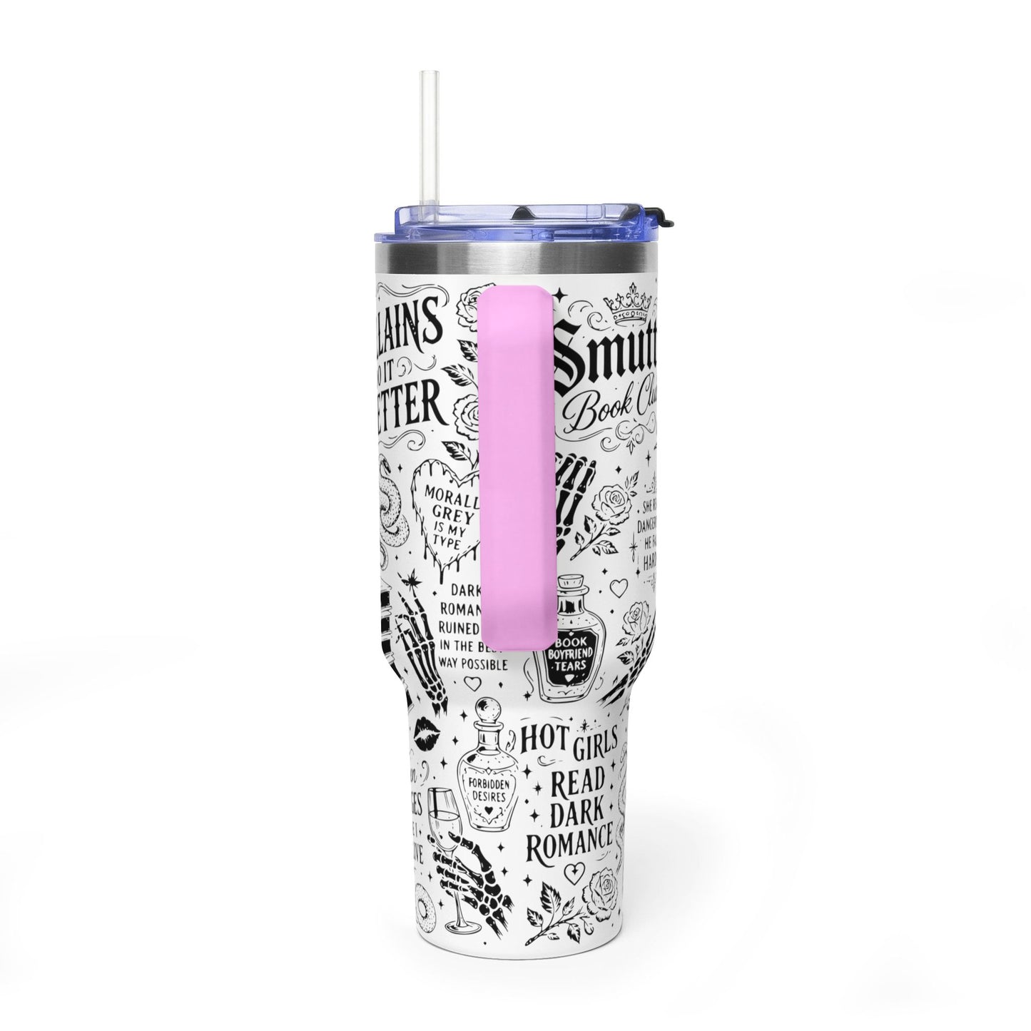 40oz Tumbler — "In My Dark Romance Era (Probably Smut)" Graphic Vacuum Travel Mug