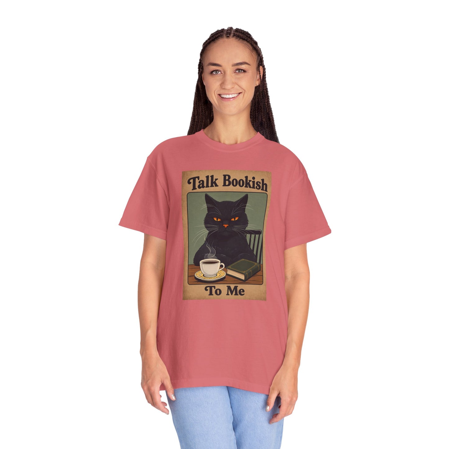 "Talk Bookish To Me" Cat T-Shirt