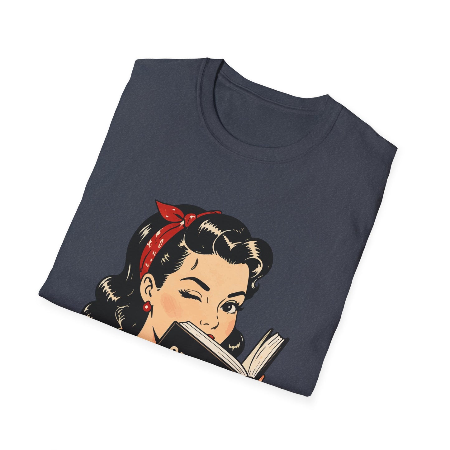 Lightweight Fabric - Vintage Pin-up Reading Tee — "Smutty Content" Graphic T-Shirt