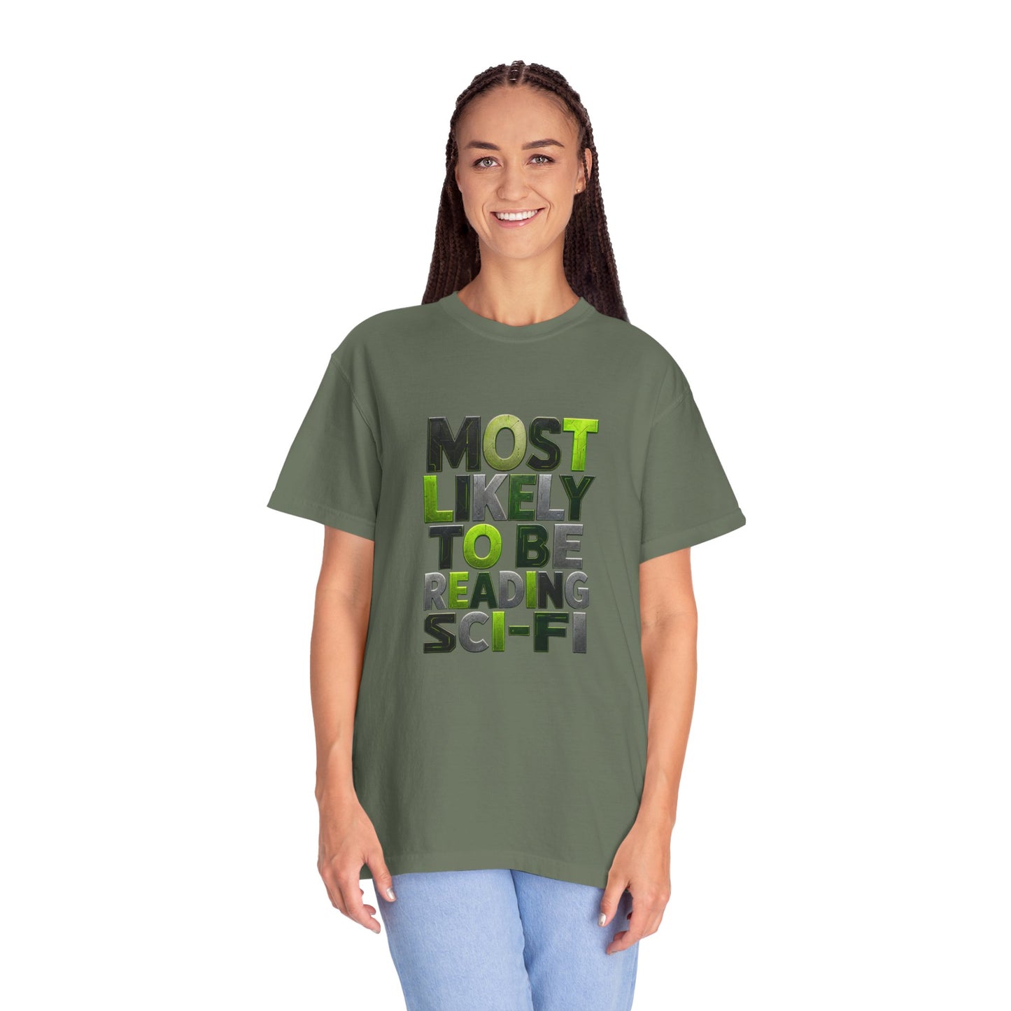 "Most Likely To Be Reading Sci‑Fi" T-Shirt for Science Fiction Book Lovers