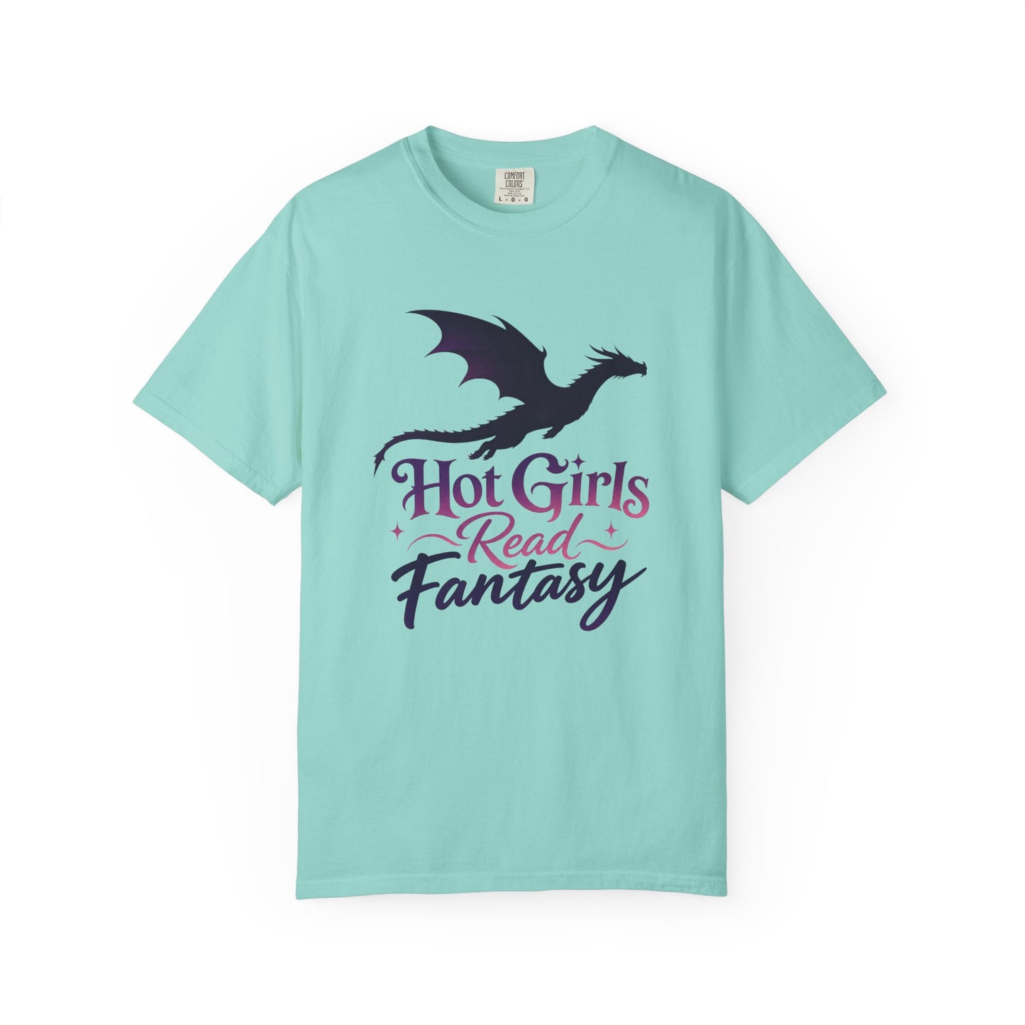 Fantasy Reader T‑Shirt — "Hot Girls Read Fantasy" Dragon Graphic