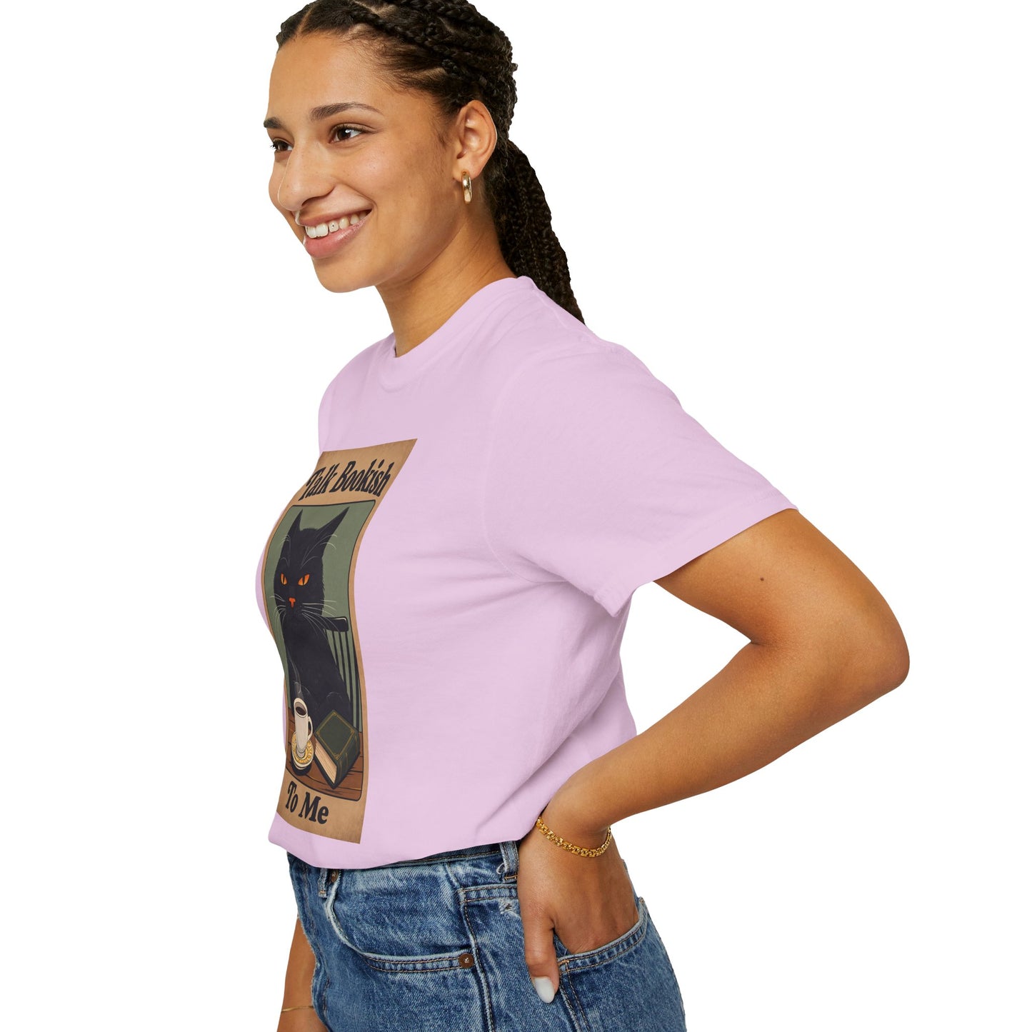 "Talk Bookish To Me" Cat T-Shirt