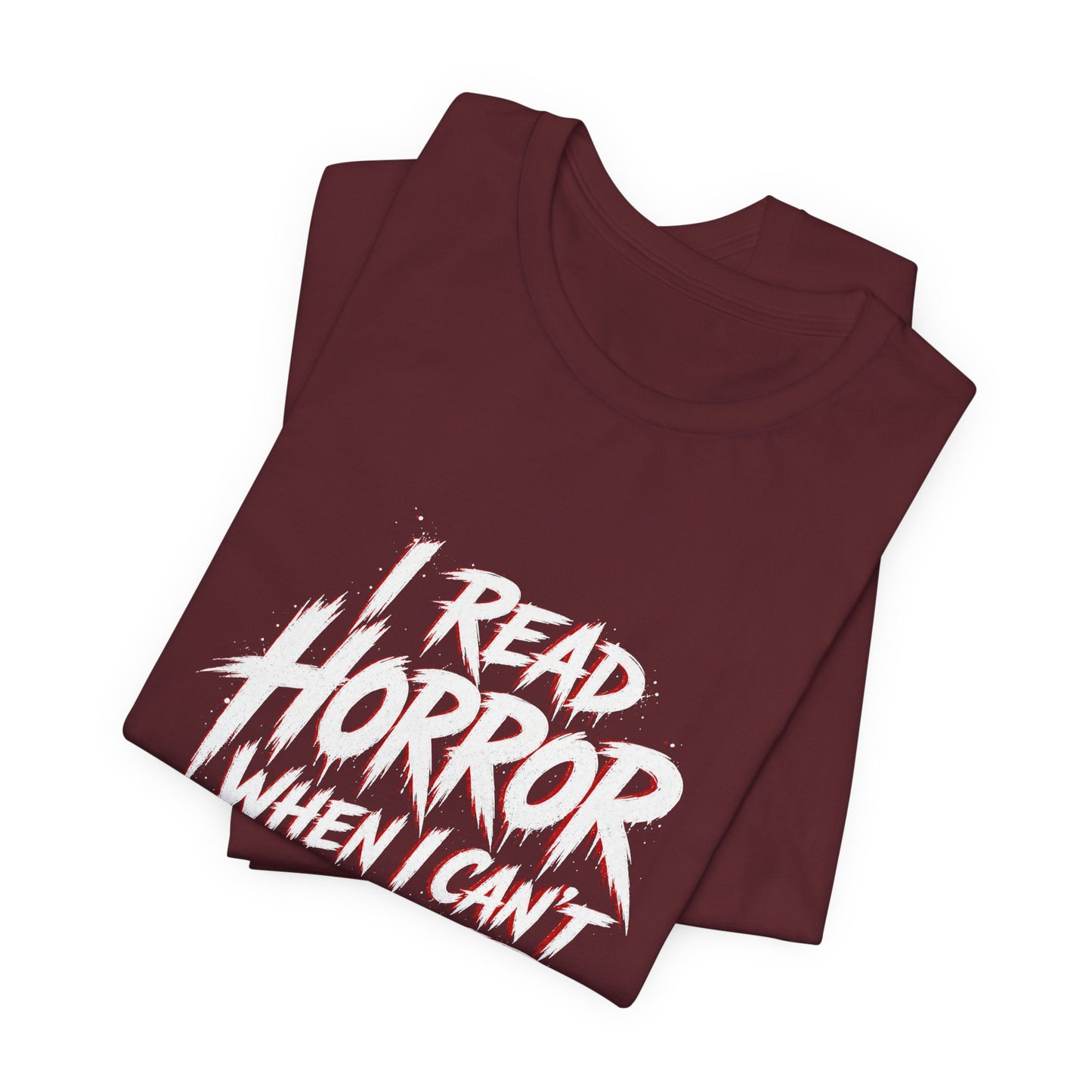 Airlume Cotton - Horror Reader Tee — "I Read Horror When I Can’t Sleep" Graphic T-Shirt
