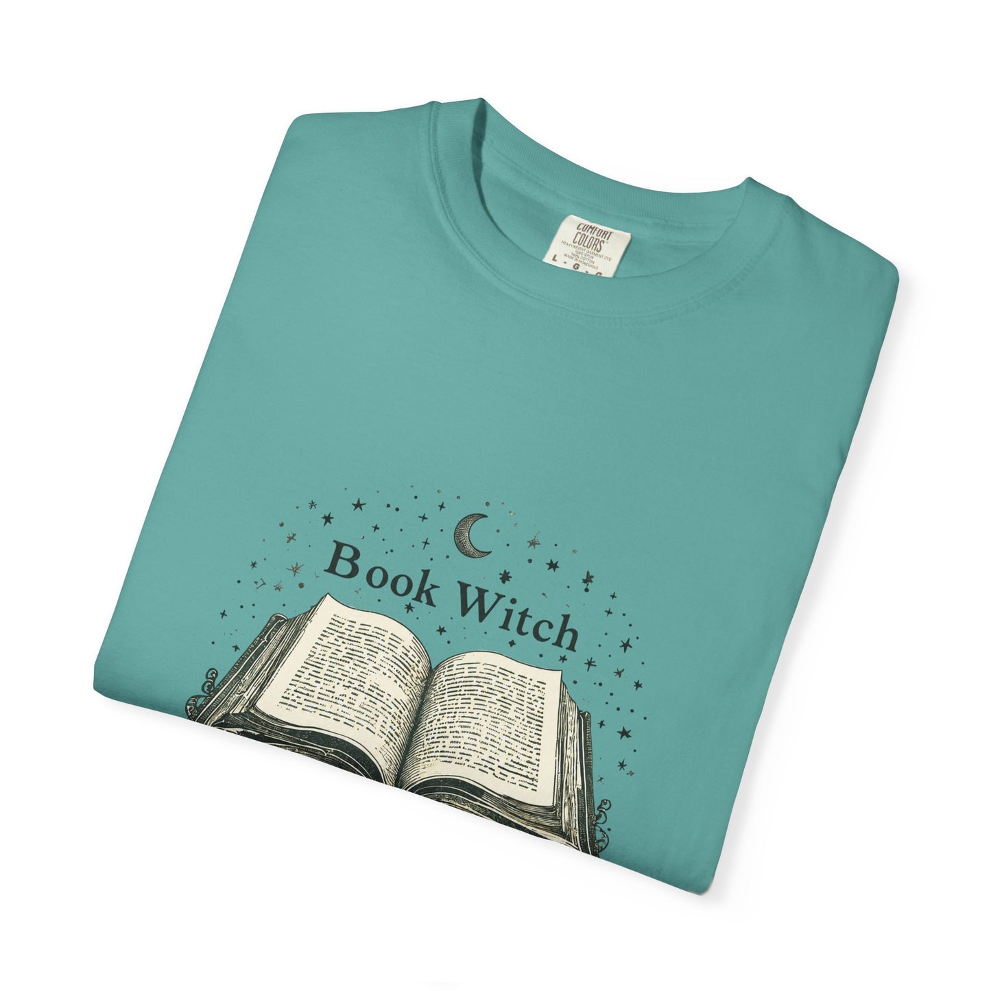 "Book Witch" T-Shirt — Vintage Open Spellbook Design for Readers & Witches
