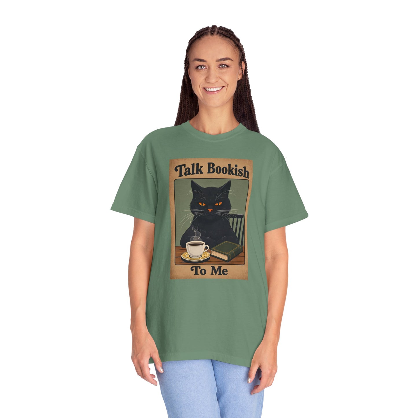 "Talk Bookish To Me" Cat T-Shirt