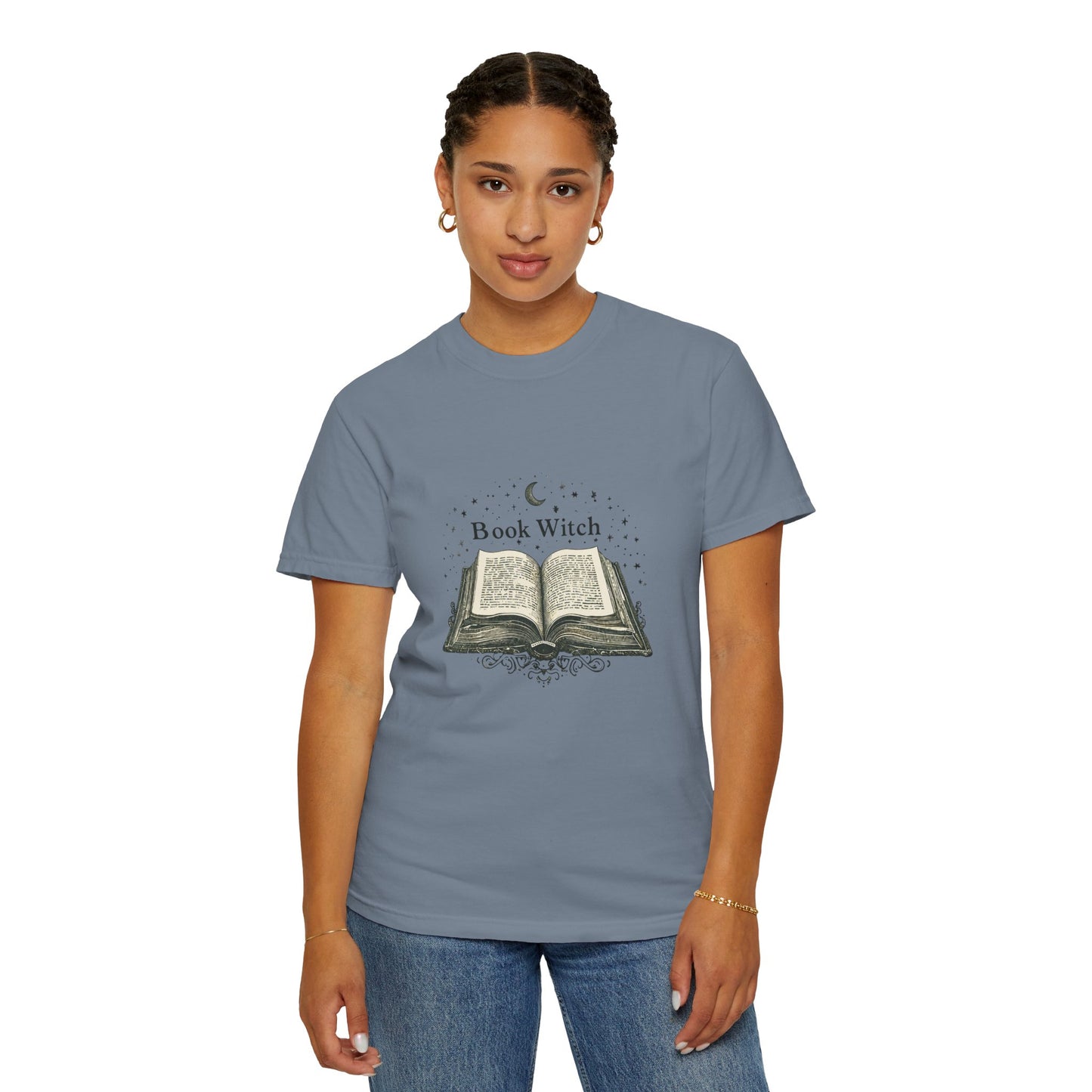 "Book Witch" T-Shirt — Vintage Open Spellbook Design for Readers & Witches