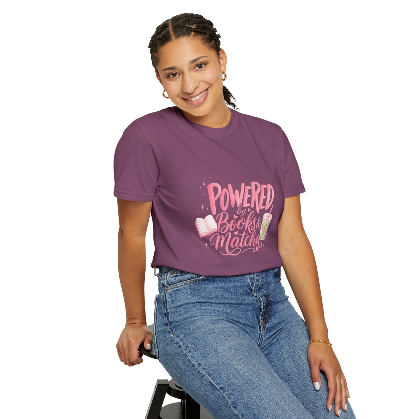 "Powered by Books & Matcha" T-Shirt