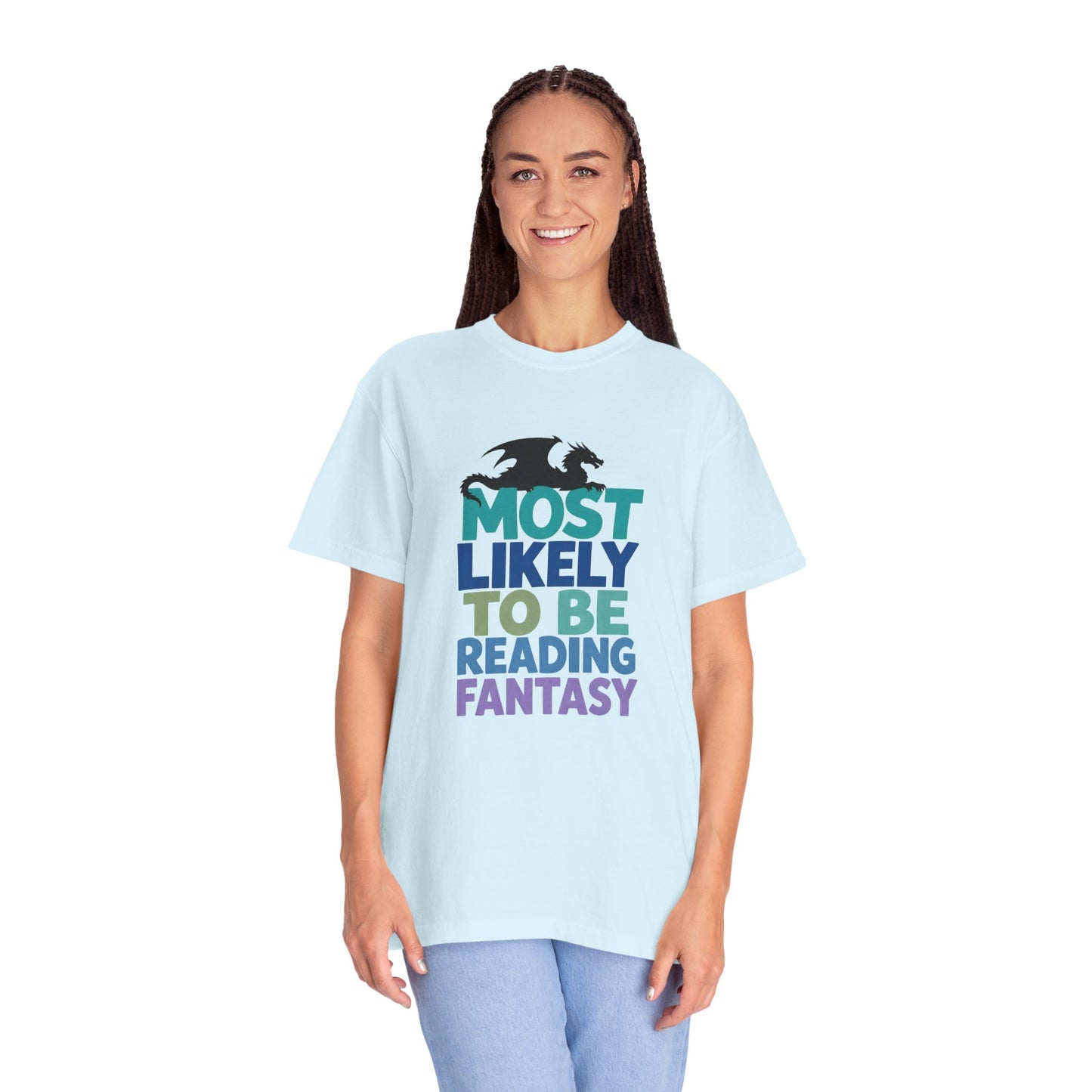 Fantasy Reader T-Shirt — "Most Likely to Be Reading Fantasy" Graphic Tee