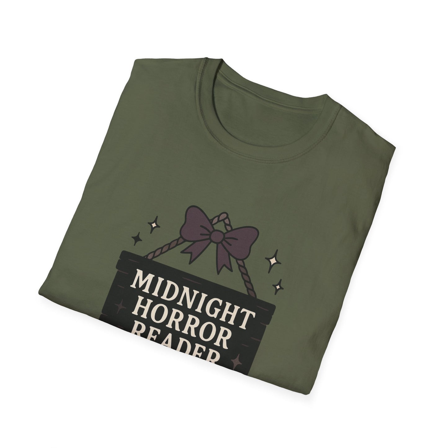 Lightweight Fabric - "Midnight Horror Reader" T-Shirt — Spooky Book Lover Graphic Tee