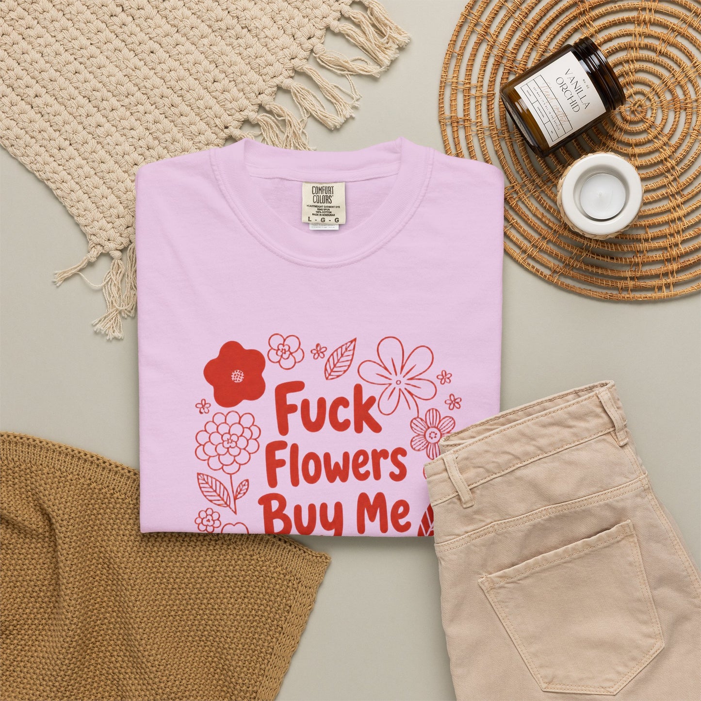 “Fuck Flowers Buy Me Books” Floral Graphic Tee