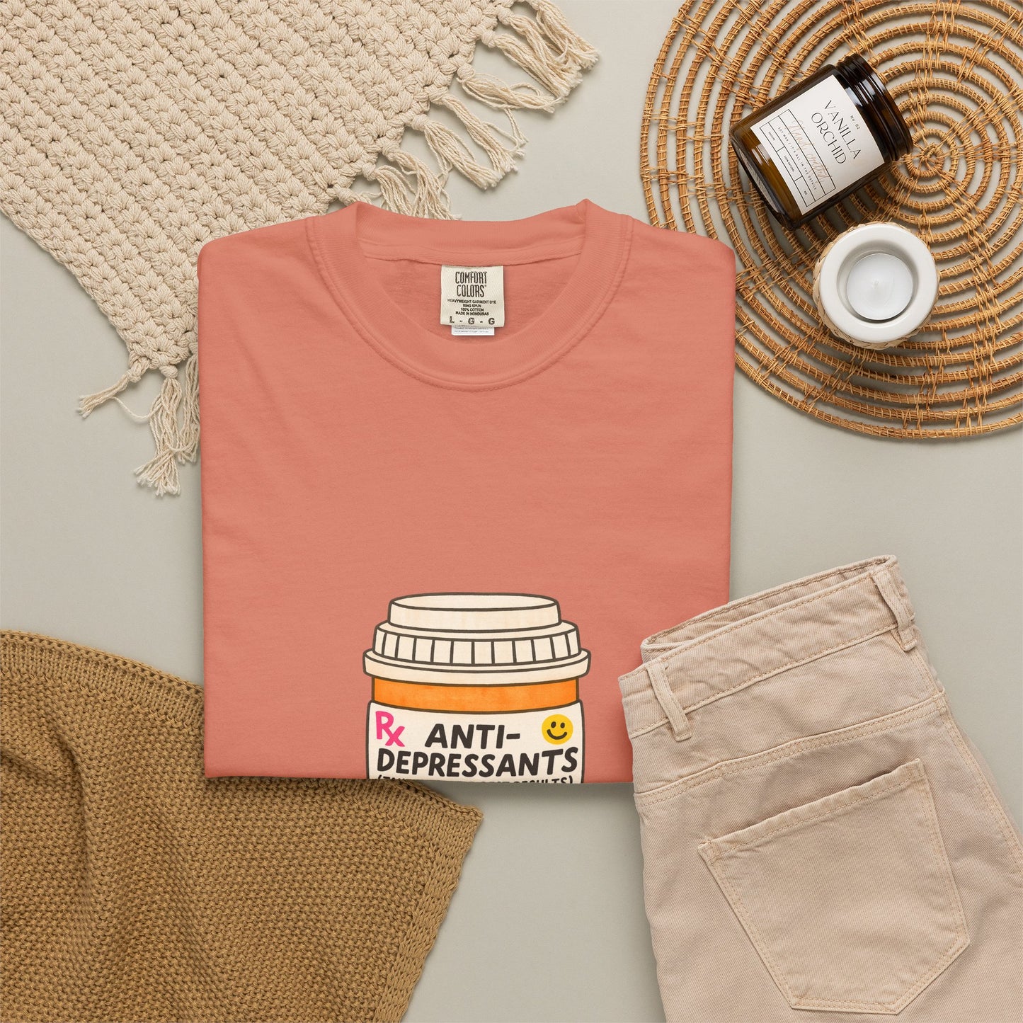 T-Shirt — "Anti-Depressants" Coffee & Books Graphic Tee