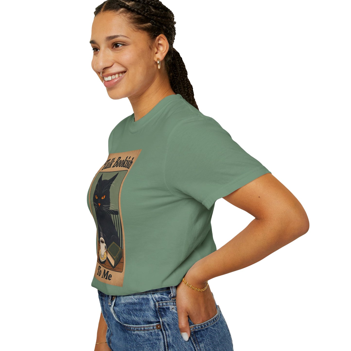 "Talk Bookish To Me" Cat T-Shirt