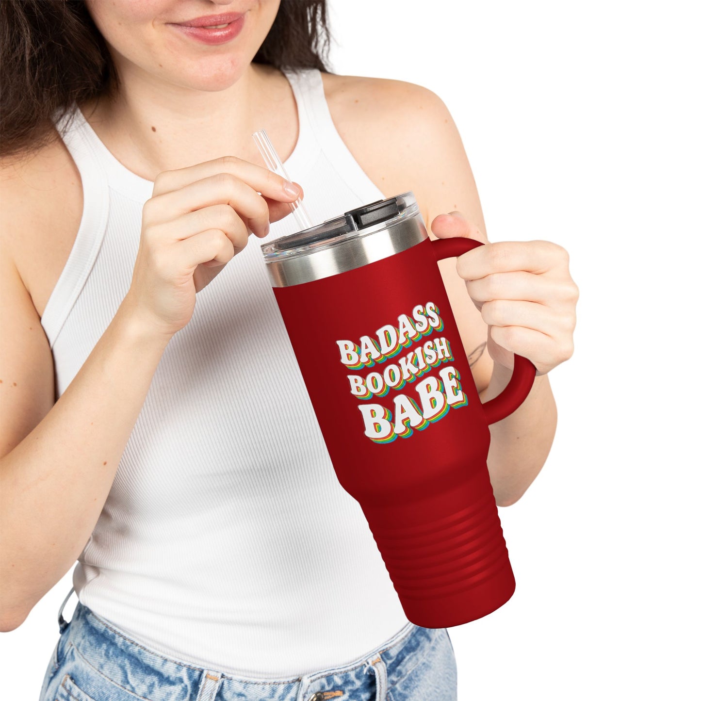 "Badass Bookish Babe" 40oz Insulated Travel Mug