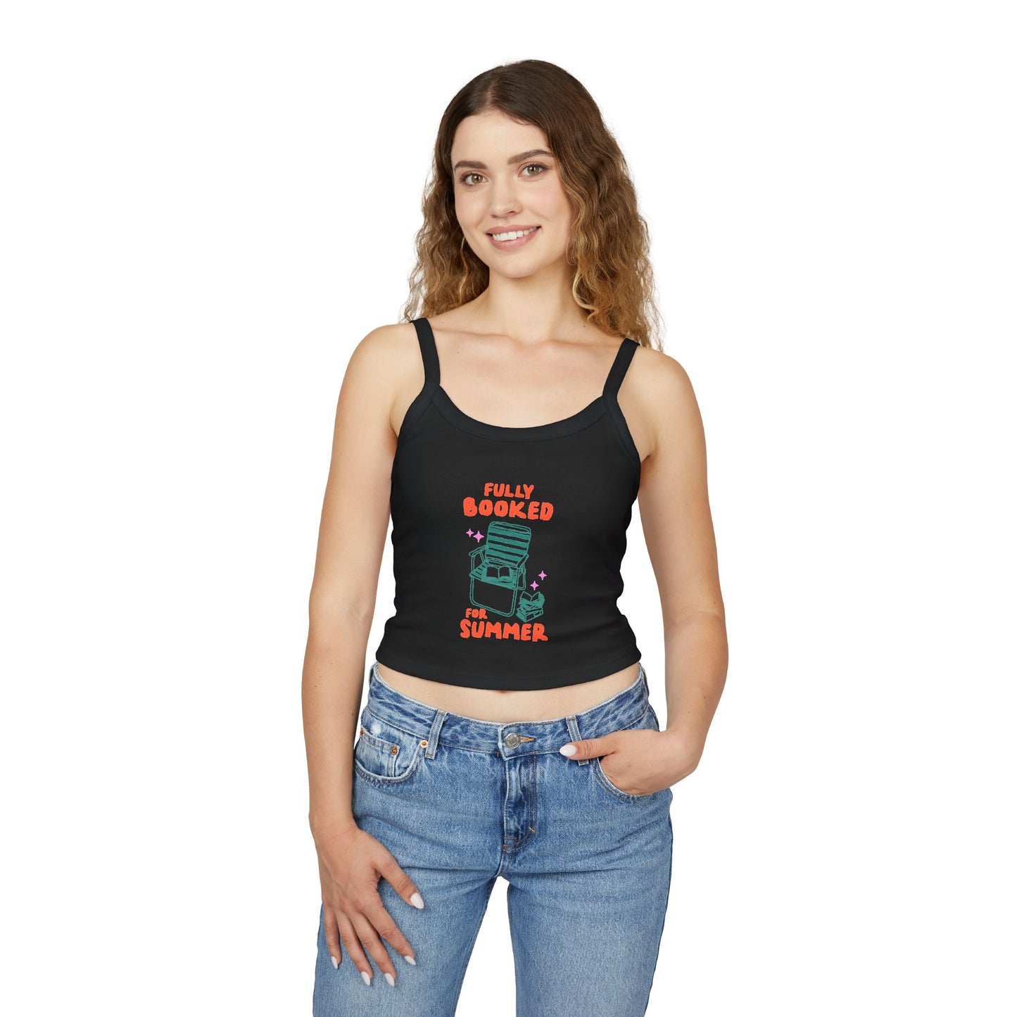 "Fully Booked for Summer" Tank Top — Beach Chair Reading Crop Top