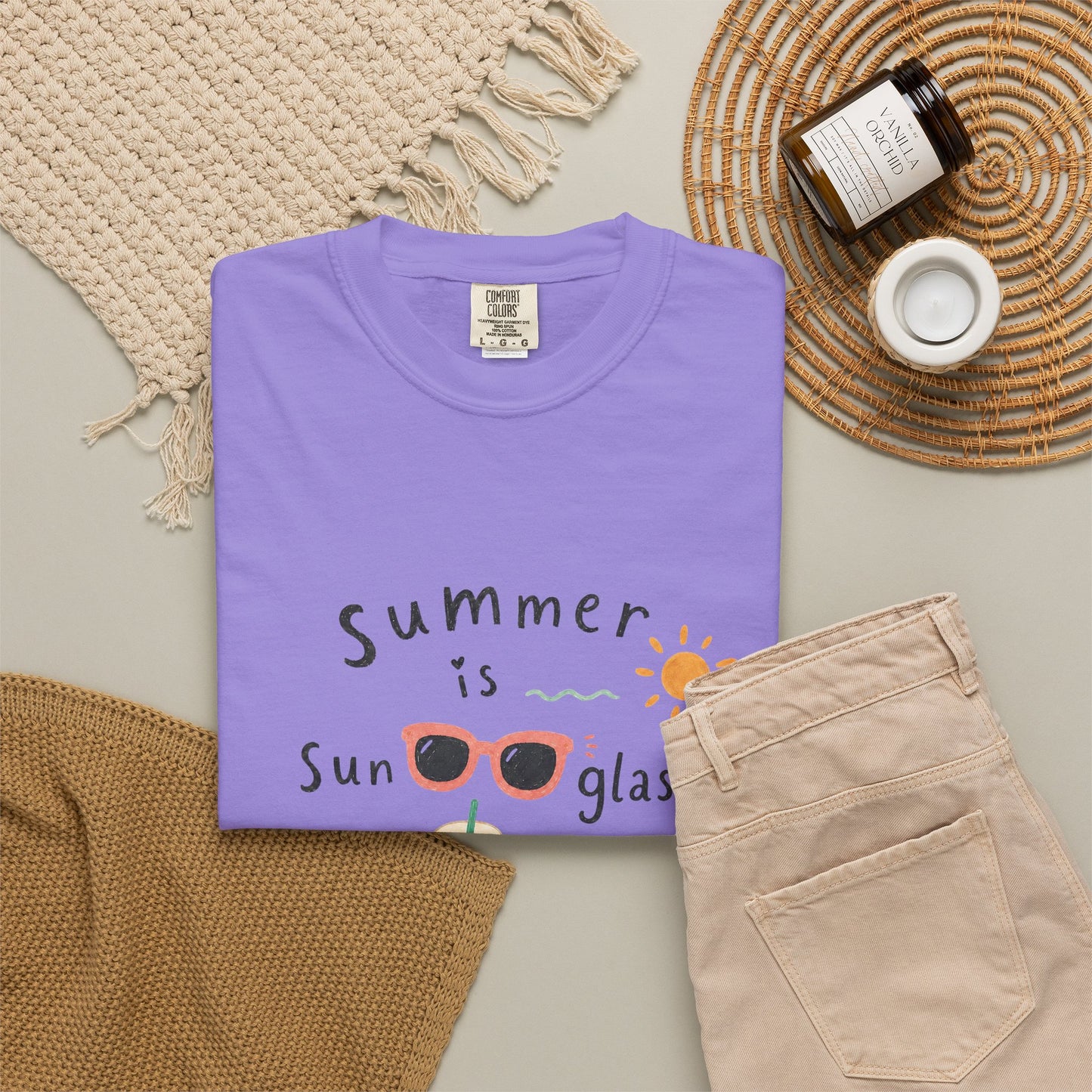 "Summer Is Sunglasses, Iced Coffee & Books" T-Shirt