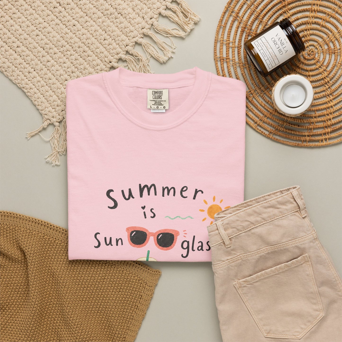"Summer Is Sunglasses, Iced Coffee & Books" T-Shirt