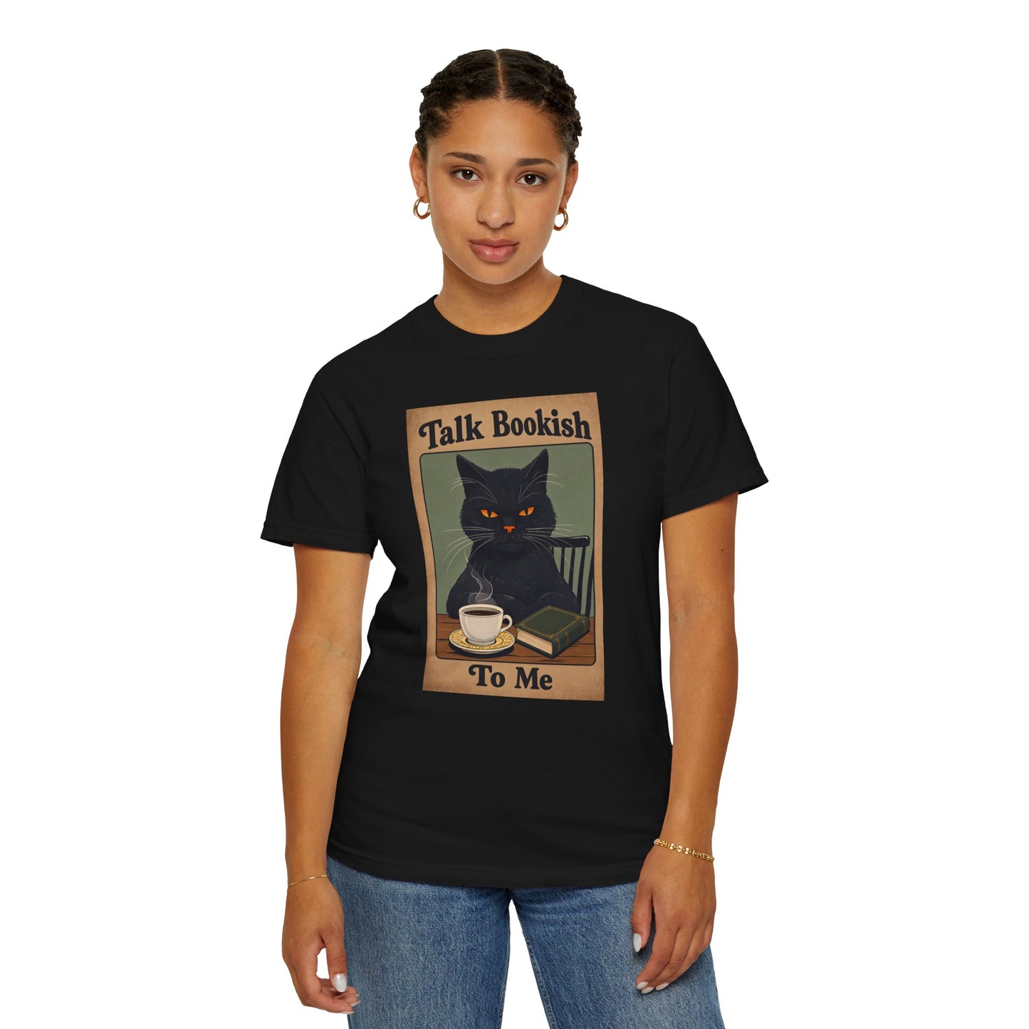 "Talk Bookish To Me" Cat T-Shirt