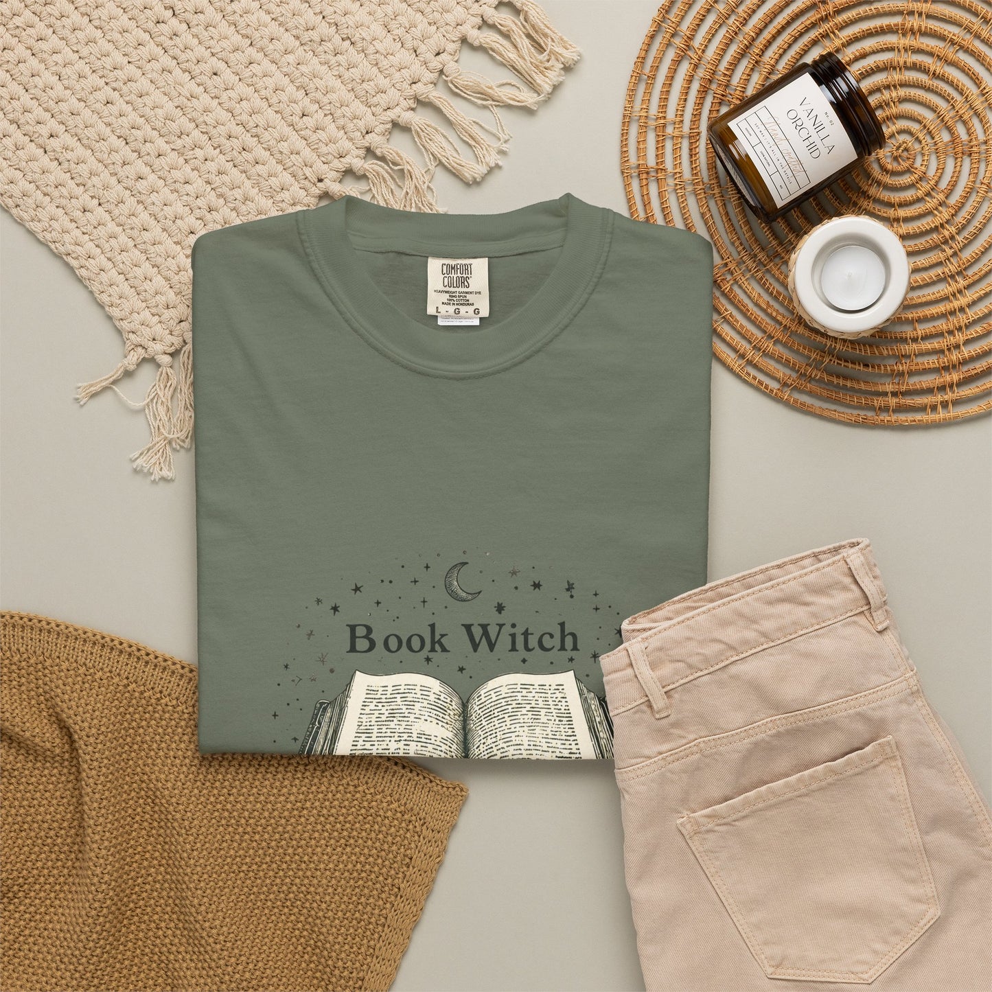 "Book Witch" T-Shirt — Vintage Open Spellbook Design for Readers & Witches